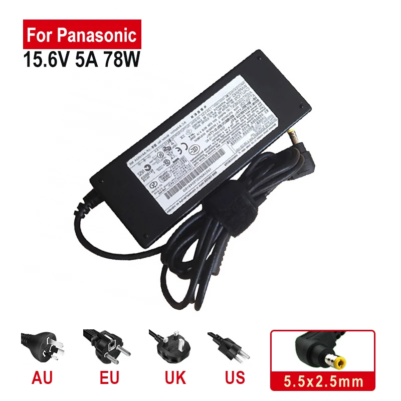 

Адаптер питания переменного тока 15,6 в, 5 А, 78 Вт, 5,5x2,5 мм для Panasonic ToughBook CF-30 CF30