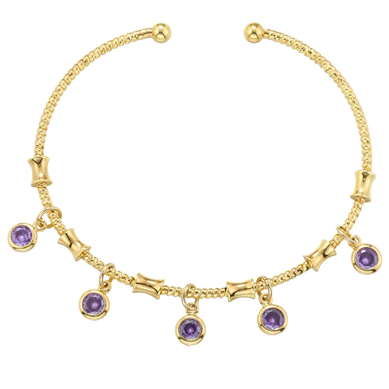 ZHUKOU candy charms bracelet for women Gold color romantic round charms bangles lady birthday gifts Man bracelet Jewelry VL338 bangle bracelet