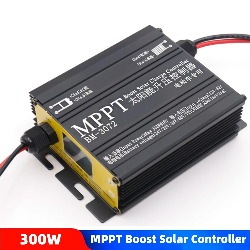 

300W MPPT Boost Solar Charge Controller 12V-50V Input Step-up Charging For 24V 36V 48V 60V 72V Lead Acid/LiFePO4/Lithium Battery