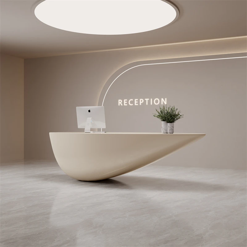 

FRP paint company reception desk beauty salon cash register simple modern special-shaped creative service bar