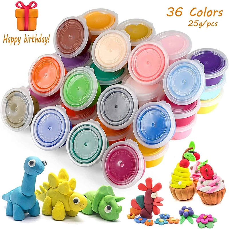 36 Color Light Soft Clay DIY Toys Children Educational Air Dry