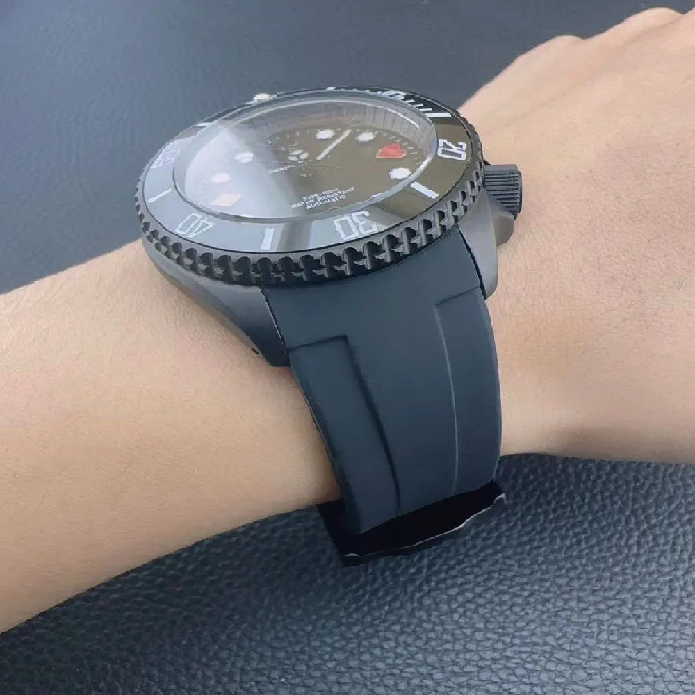 Фото Ремешок резиновый для часов SKX007 SKX009 SKX175 SKX173, Аксессуары для часов, Ширина 22 мм, желтый, черный, зеленый, оранжевый №5