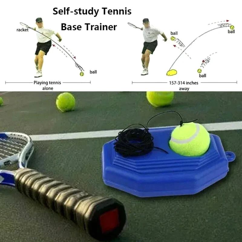 Portable Solo Tennis Trainer Rebound Tennis Ball With String Rope Self Practice Training Tool For Adults Kids Beginners