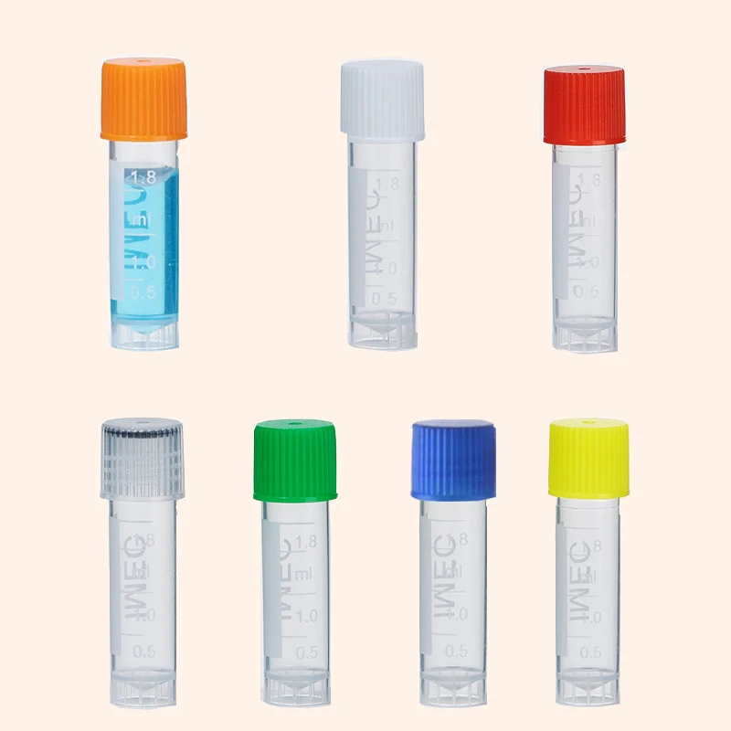 1.8ml IMEC Tube PP Cryo Tube Plastic Frozen storage Laboratory Freezing Tubes for Lab Analysis With Screw Cap , 100pcs