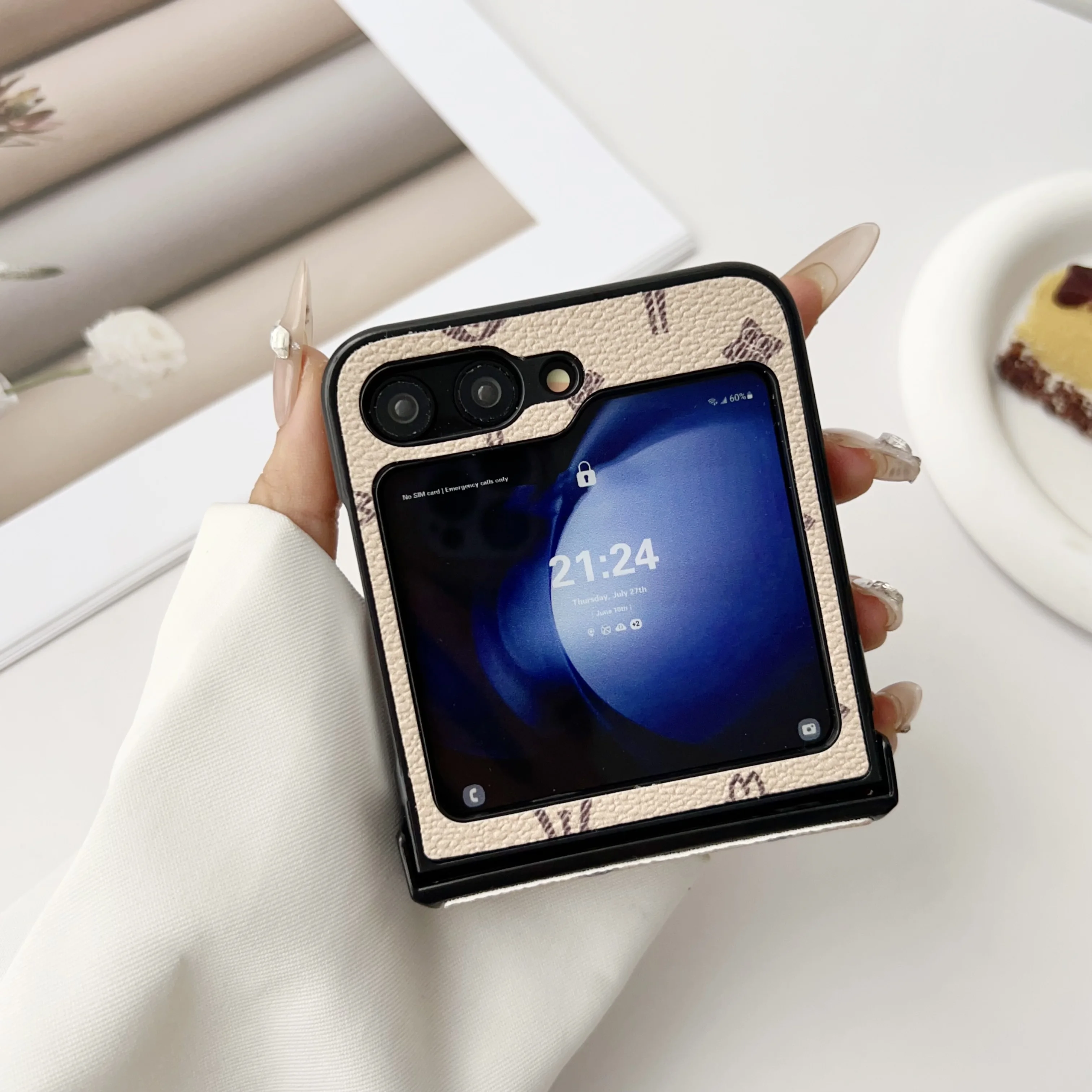 Luxury Pattern Leather Phone Case with Hinge Protective Jacket - Premium 7-Piece Set