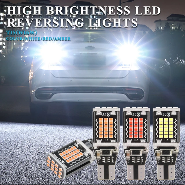 Alopee Ampoule W16W LED T15 921 912 Blanc 6000K Anti-Erreur CANbus- 45 SMD 4014 Sans Polarité (12V-18V) Pour Feux De Recul, Clignotants Avant/Arrière, Feux De Stop - Lot De 4 Pièces