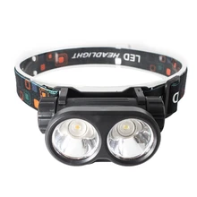 

HOT 2LED Strong Headlight Intelligent Night Fishing Warning Headlight Red And White Light USB Charging Adjustable Headlight