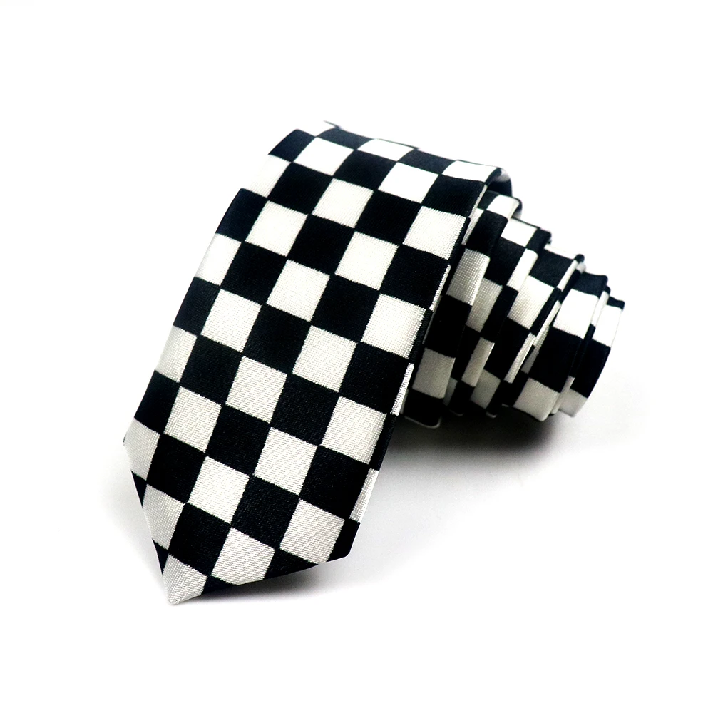 Polyester Slim Necktie bow tie woven necktie necktie set clip on tie Black White Checkered Ties For Men Women School Boys Girls Lazy Tie Wedding Formal Uniform Shirt Cravat