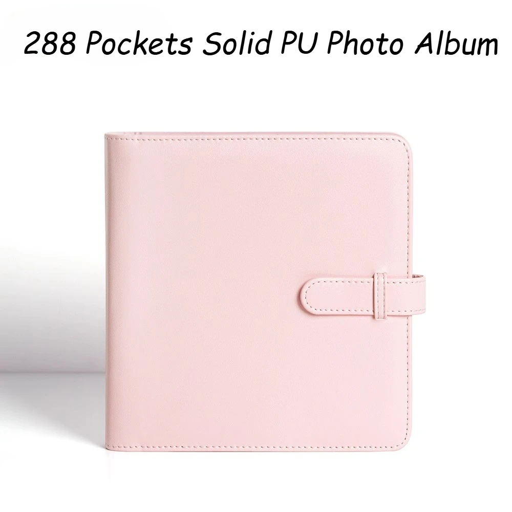 PU 스퀘어 카드 사진 앨범 솔리드 288 포켓 Instax 카메라 용 대용량 스토리지 폴라로이드 앨범 포토 카드 홀더