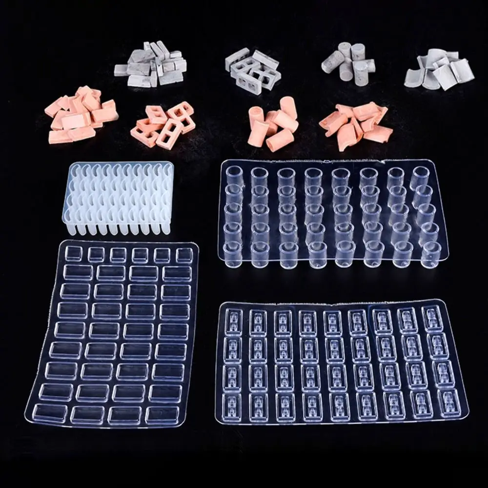 Silicone Mold Miniature Building Making Handmade House Sand Table Tile Model Mould Construction Material Mini Brick Silicone Mold