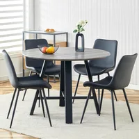 Round Dining Table Set for 4, Round Kitchen Dining Table and Chairs Set for 4,42" Modern Dining Room Table Set for 4 1