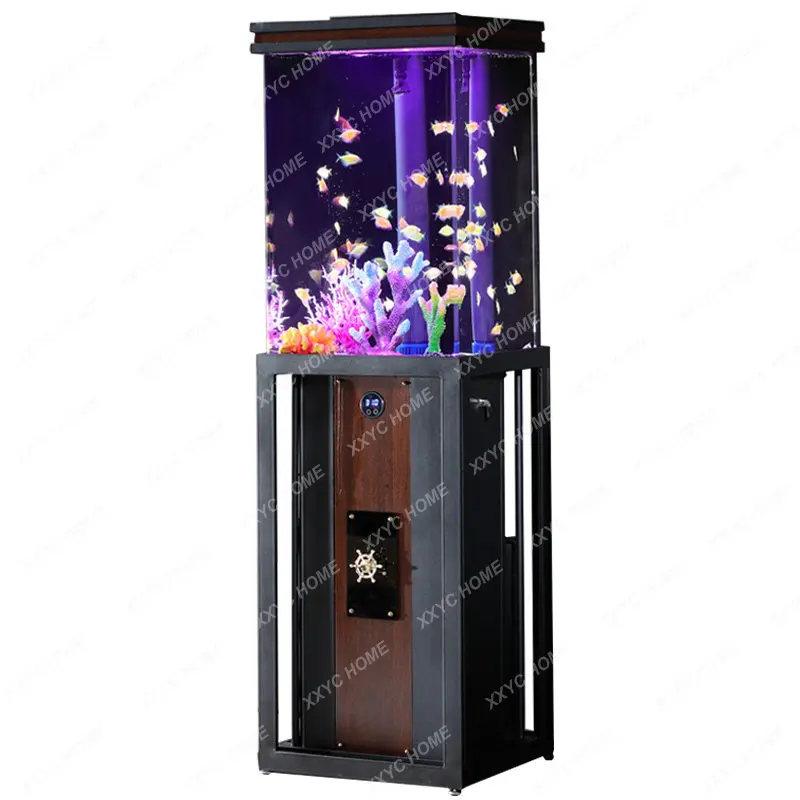 

Square Fish Tank Small Acrylic Ecological Change Water Fish Globe Living Room Floor Home Aquarium room decoration