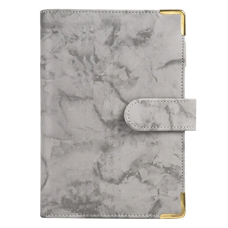 Elegant White and Black Marble Binder Cover - DIY Diary and Planner Stationery