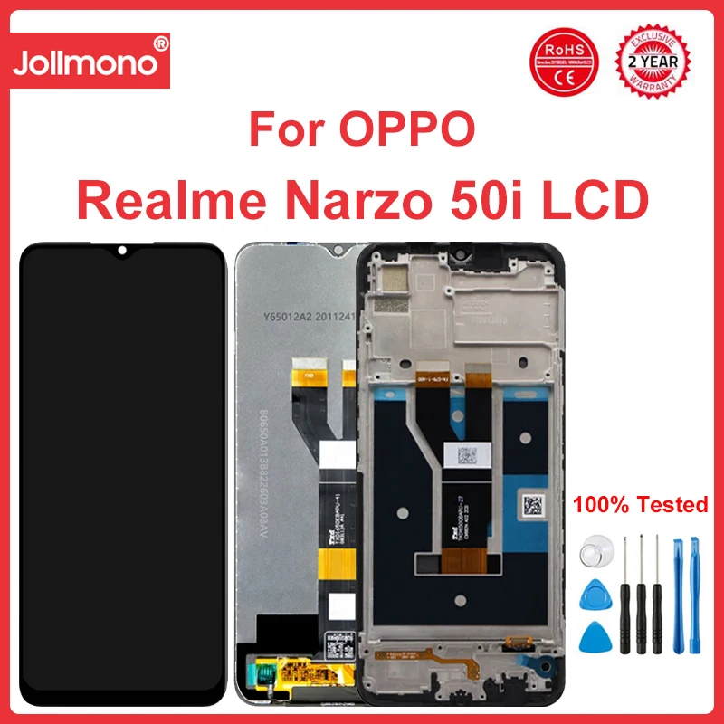 

6.5" For OPPO Realme Narzo 50i LCD Display With Frame Digitizer Assembly Replacement RMX 3235 Touch Screen