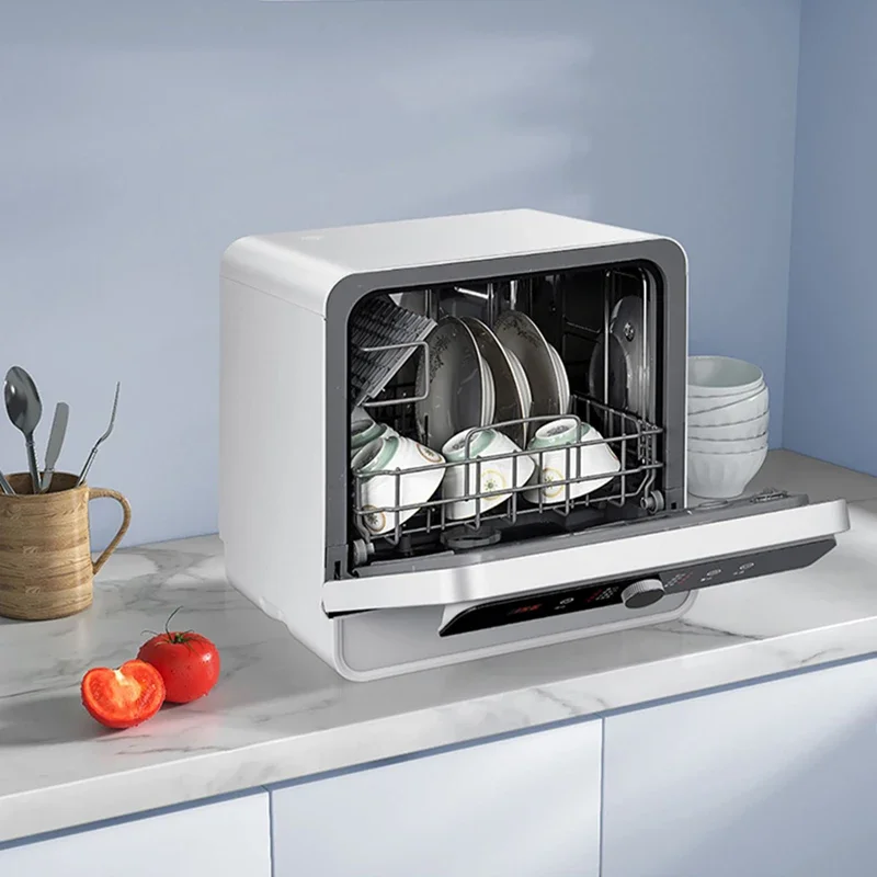 Dishwasher, Desktop Mini Compact, Fully Automatic Household 220V, Quick Installation and Dry, Integrated Wash, Dry and Storage