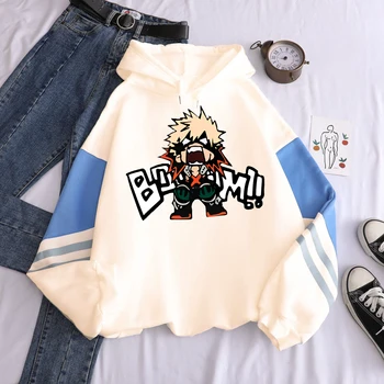 Anime My Hero Academia Kawaii Bakugo Katsuki Manga Hoodies Men Plus Size Patchwork Clothes Fleece Warm Winter Hooded Sweatshirt 1