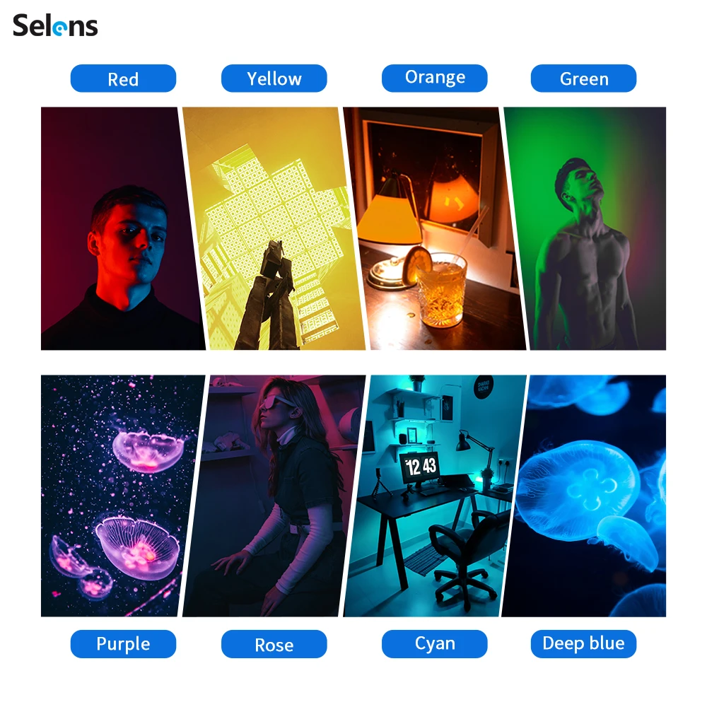 Selens AL-01 필름용 컬러 조명 젤 필터, 투명 컬러 보정 밸런스 조명 필터 키트, 보관 가방 포함, 20 개