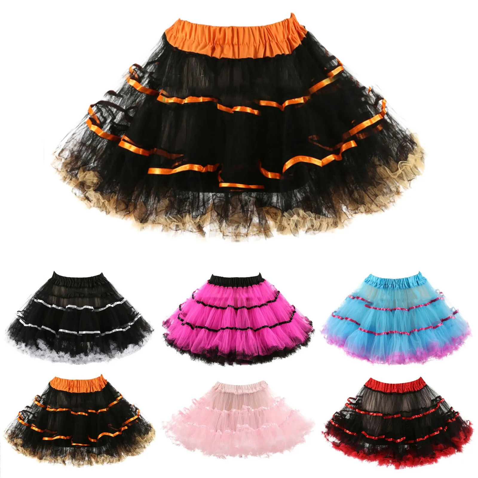 

Skirts For Woman 2024 Faldas Dance Party Evening Tutu Skirt Panels Adult Skirt With Mesh Colourful Puffy Skirt ropa de mujer