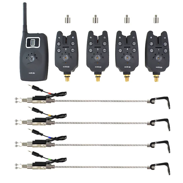 Wireless fishing bite alarm 1+4 set with 4pcs illuminated swinger in  EVA case for carp fishing B1203S 3