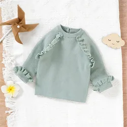 Solid Sweater Kids Baby Girls Clothing 2022 Spring Autumn new Candy Color O-neck loose Casual Pullover Sweater Tops Coat 3M-2Y