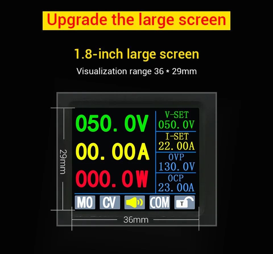 Description Picture 4 of item125V 22A 1500W DC DC Buck Converter Step-down CNC Adjustable Stabilized Voltage Power Supply Regulator with Bluetooth/USB Module