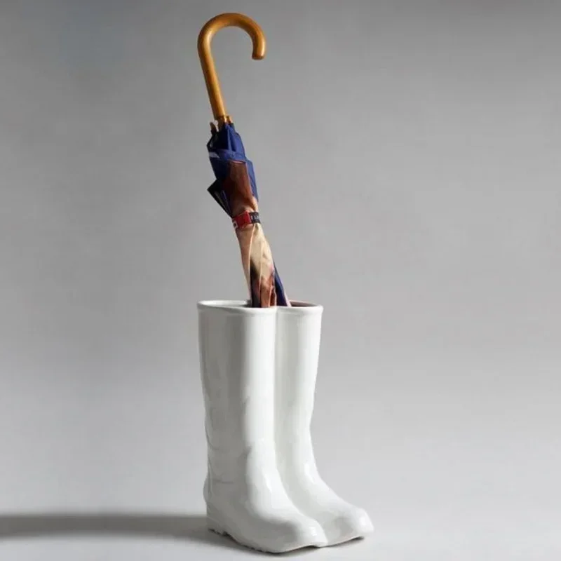 Light Luxury Rain Boots Umbrella Stand, Creative Umbrella Bucket, Rain Boots Shape Organizer for Home and Office.