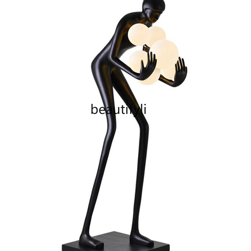 

Nordic Creative Human-Shaped Art Sculpture Floor Lamp Home Exhibition Hall Window Artwork Large Floor Ornaments