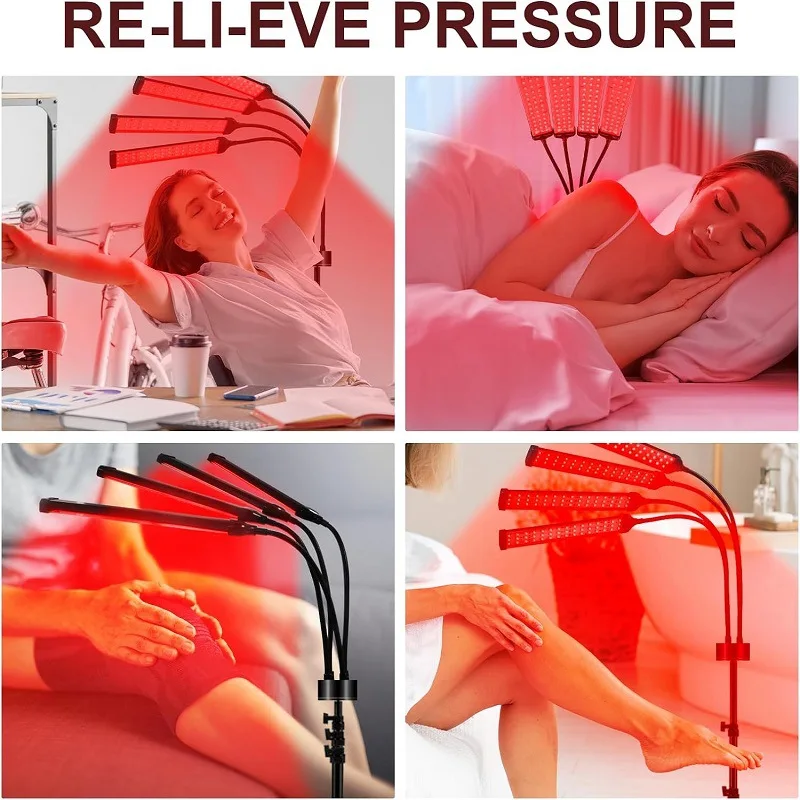 30W LED Red Light Therapy Lamp with Stand 660nm &850nm Near Infrared Light Device infrared therapy lamp red light therapy panel