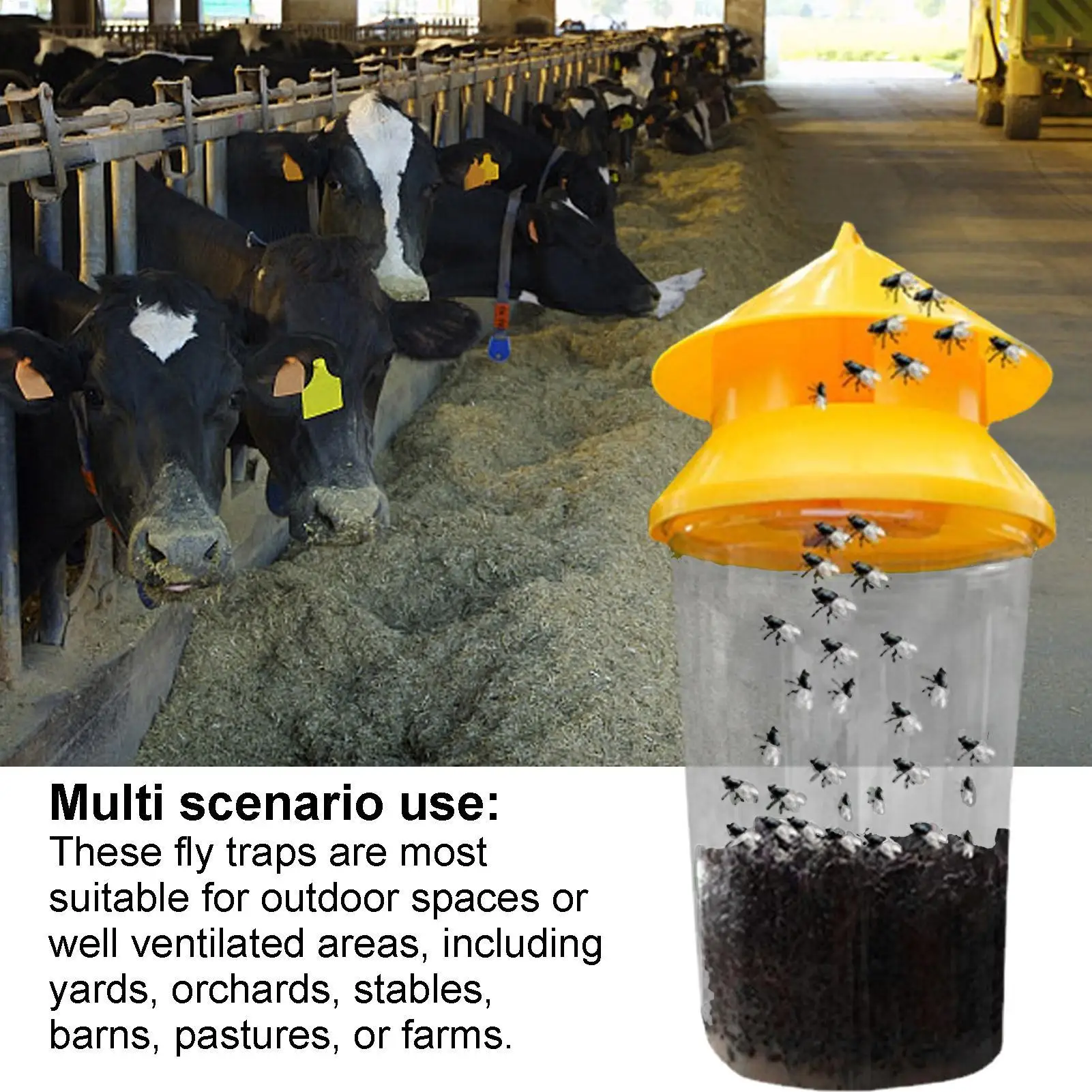 hot 2pcs Reusable Fly Traps Fly Bait Bags Catchers Outdoor Reliable Flytraps For Pastures Orchards Barns Farms Gardens Stables