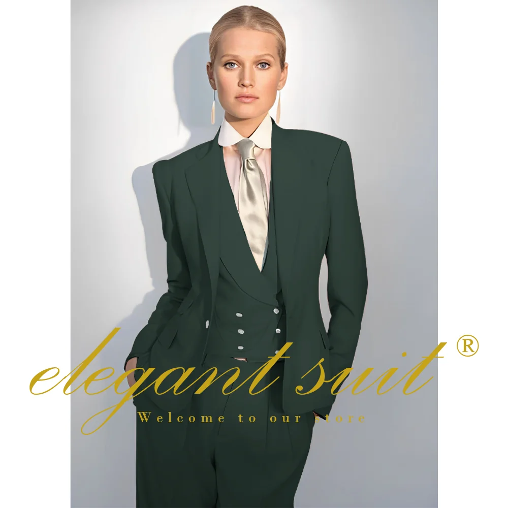 Women's Single Breasted 3 Piece Suit - Jacket, Vest and Pants for Formal Events, Weddings, Cocktail Parties and Proms