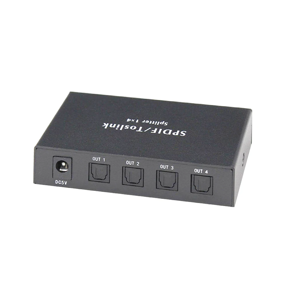 Цифровой оптический аудио MuxBXOS 1x4 сплиттер коробка SPDIF Toslink волоконный усилитель сигнала распределитель 1 в 4 выход для PS3 DVD HDTV