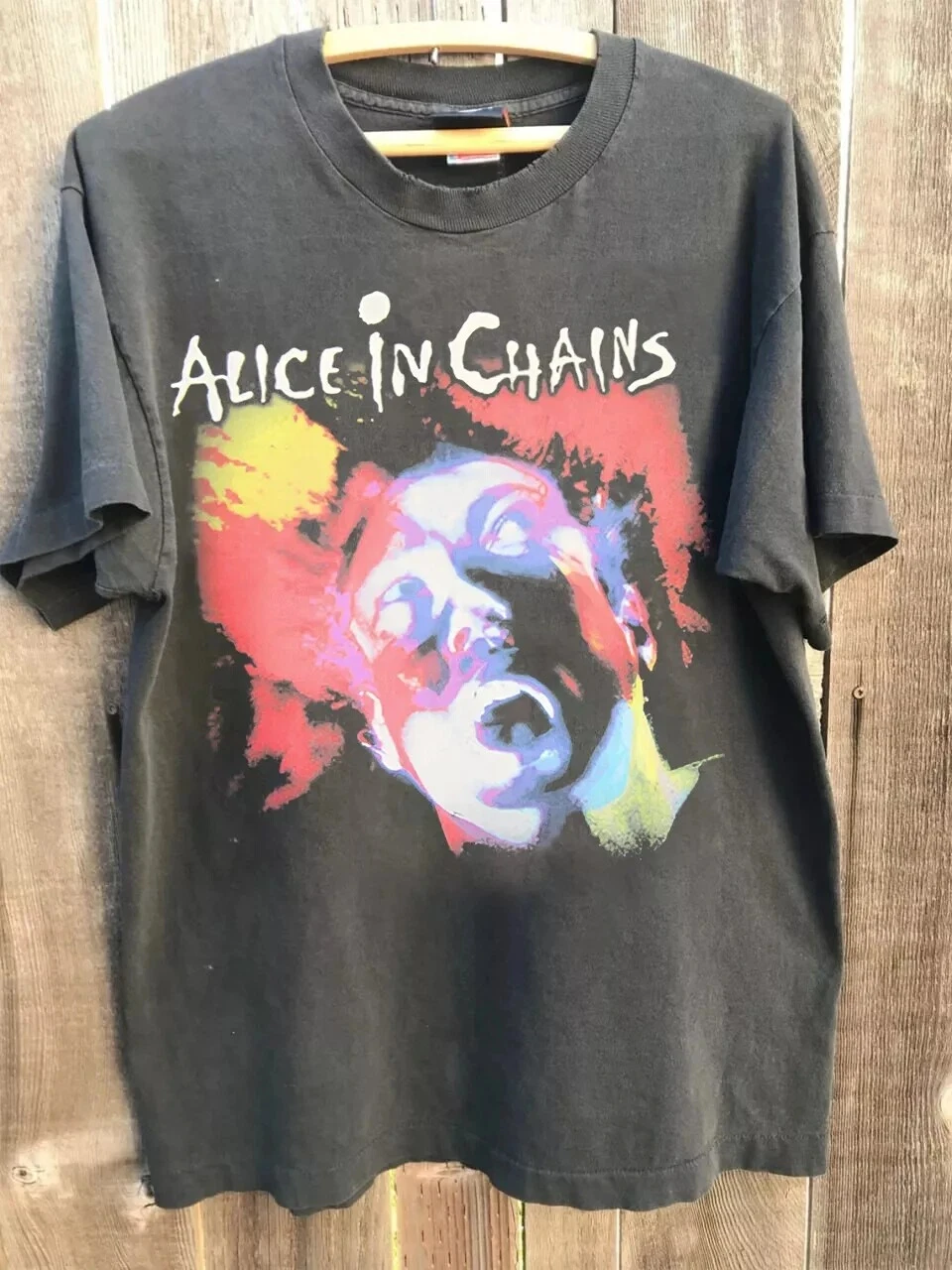 Sommer Damen Retro Alice in Chains T-Shirt Unisex Baumwolle und Atmungsaktiv Kurzarm Streetwear Übergroß Locker Lässig