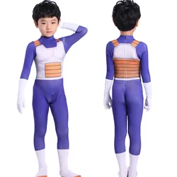 Kids Costume Vegeta Cosplay Suit Anime Superheroes Black Hair Halloween Movie For Adult Men