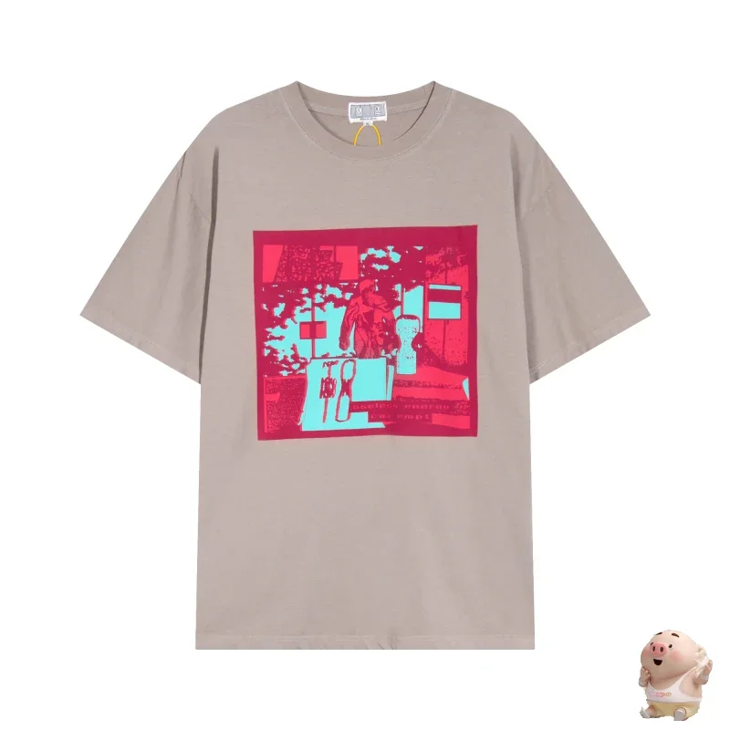 

Футболка с абстрактным принтом CAV EMPT C.E для мужчин и женщин, Топ оверсайз в стиле хип-хоп, цвета хаки