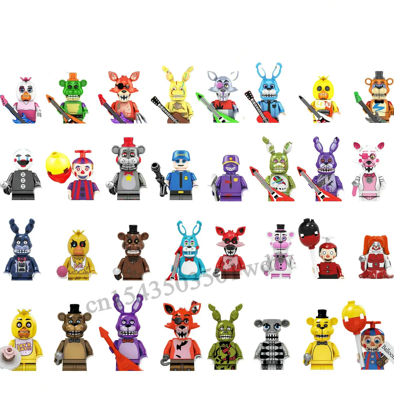 Five Nights Building Blocks Fnaf Bonnie Foxy Freddychica Bear Spintraft  Balloon Boy Figure Bricks Toys For Children Gifts - Blocks - AliExpress