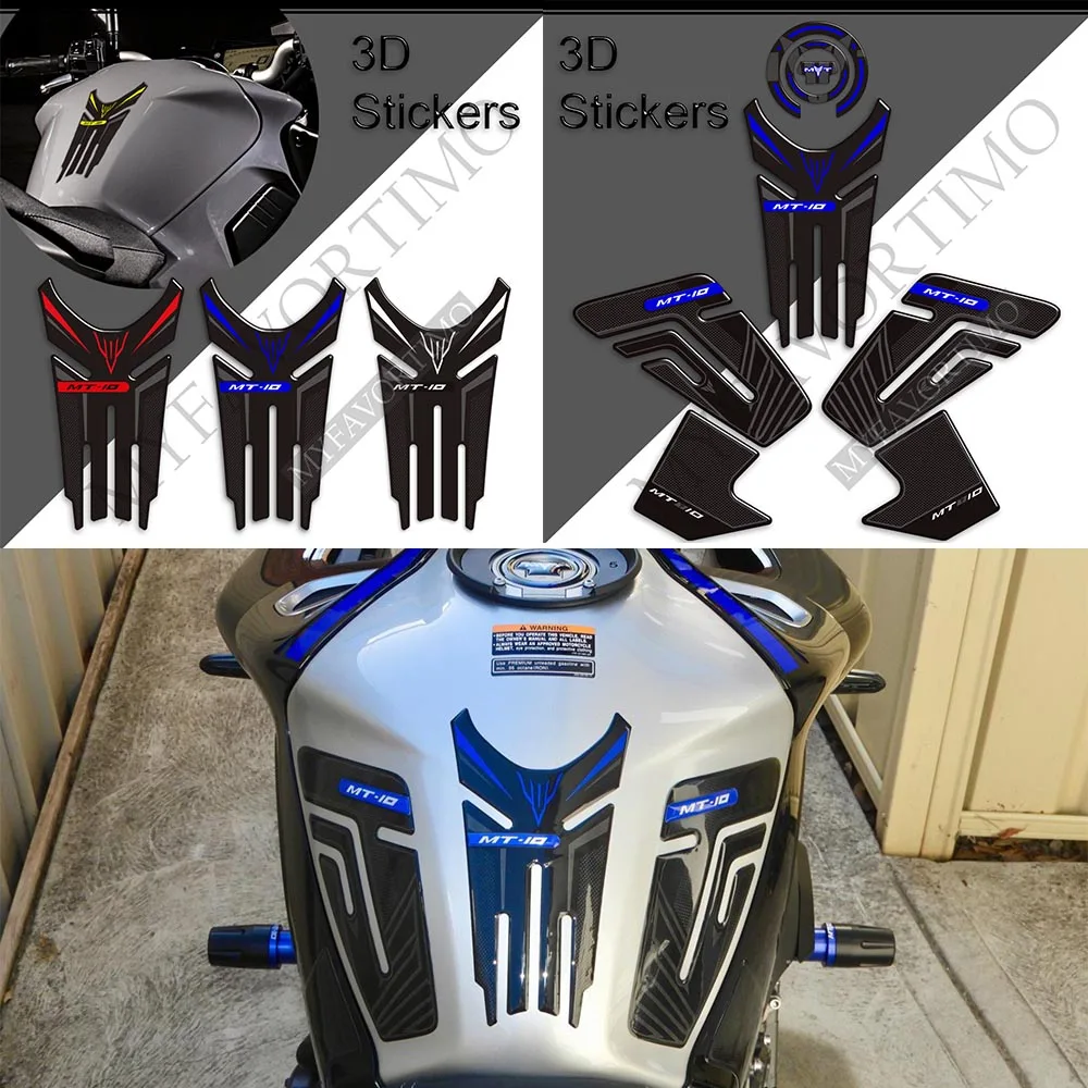 Motorcycle Stickers Decals Tank Pad Grips Gas Fuel Oil Kit Knee Protector Hyper Naked Bike For Yamaha MT10 FZ10 FZ MT - 10 SP