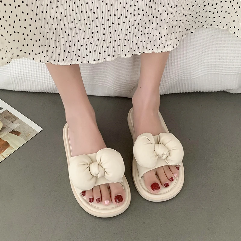 

2023 Hot Sale Shoes for Women Peep Toe Women's Slippers Soft Bottom Slippers Women Solid Flat with Shoes Female Zapatillas De