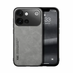 Vivo S60 5G Luxury Magnetic Leather Phone Case with Metal Plate Protection for Vivo S60 (Light grey)