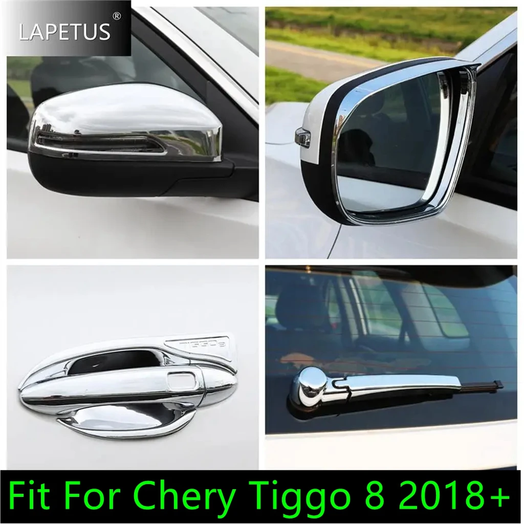 

Chrome Rear Window Wiper / Door Handle / Rearview Mirror Rain Eyebrow Cover Trim For Chery Tiggo 8 2018 - 2022 Car Accessories