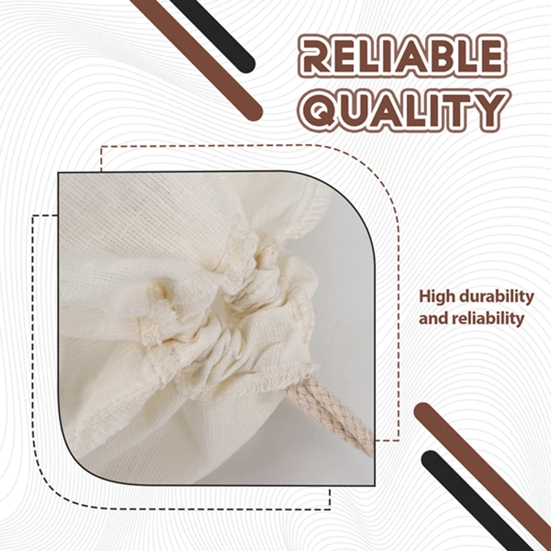 2-Piece Cheese Cloth, Fine Mesh Cord Cheesecloth Bag, Multiple-Use Cheese Cloth For Filtering, Reusable Food Filter