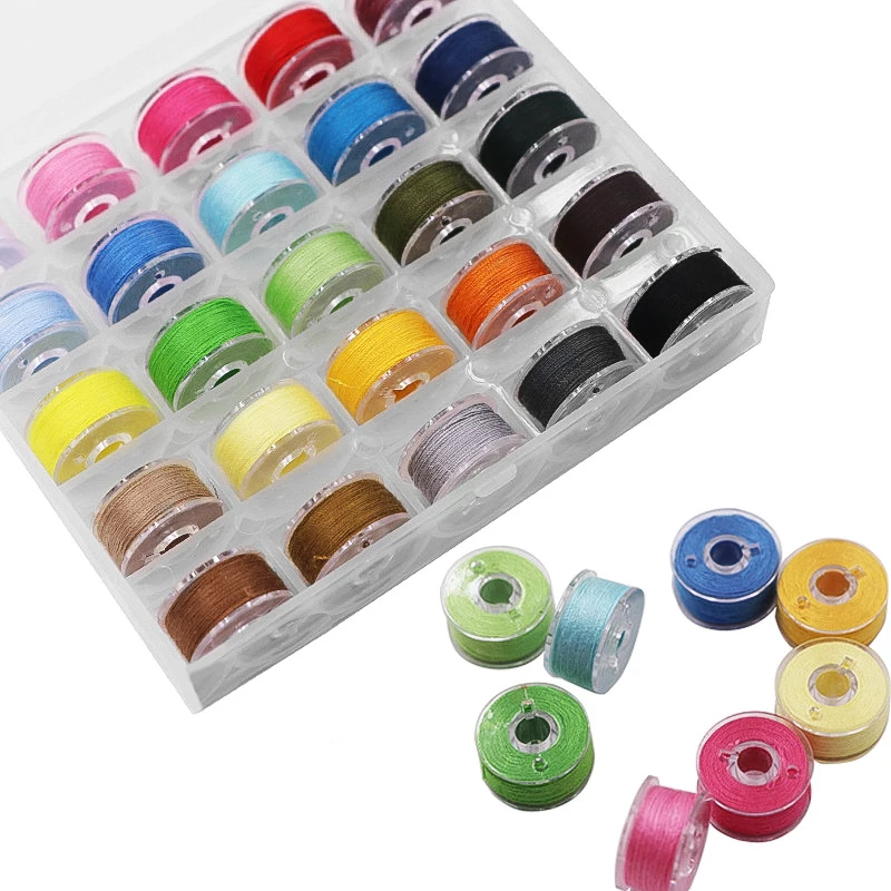 

25-36 Grid Sewing Thread Box With Shuttle Core And Fixed Color Shuttle Core set Shuttle core Box With Transparent Ribbon Thread