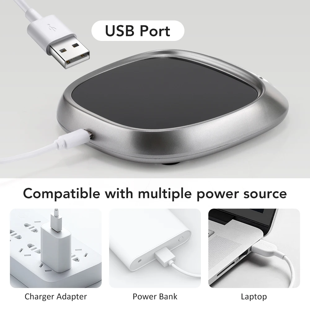 Smart Thermostatic Heating Coaster USB Home Office Thermal Coaster 3-speed Adjus