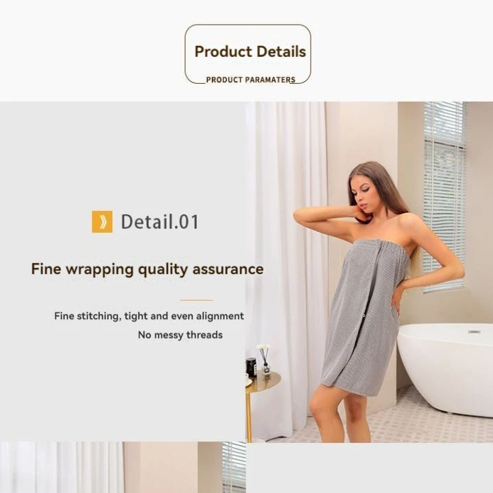 Description Picture 3 of itemWearable Towels Woman Shower Female Soft Bath Towel Bathrobe for Adults for Home Textiles Bath and Sauna Towels Bathroom Gift