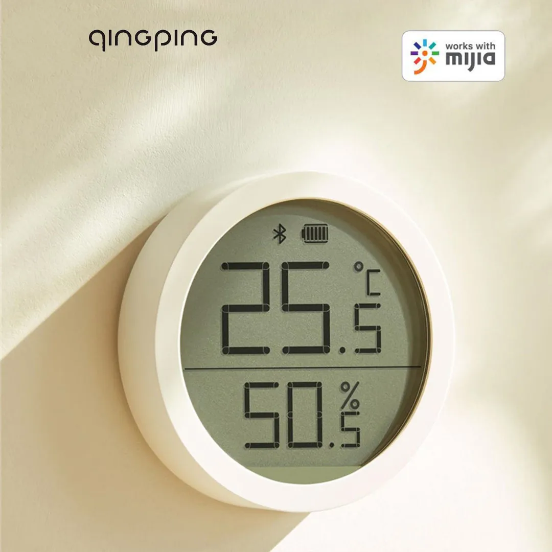 Smart Thermometer Qingping Digital BLE5.0 Thermometer & Hygrometer Monitor Lite Electronic LCD Screen Data Automatic Recording Mi home app