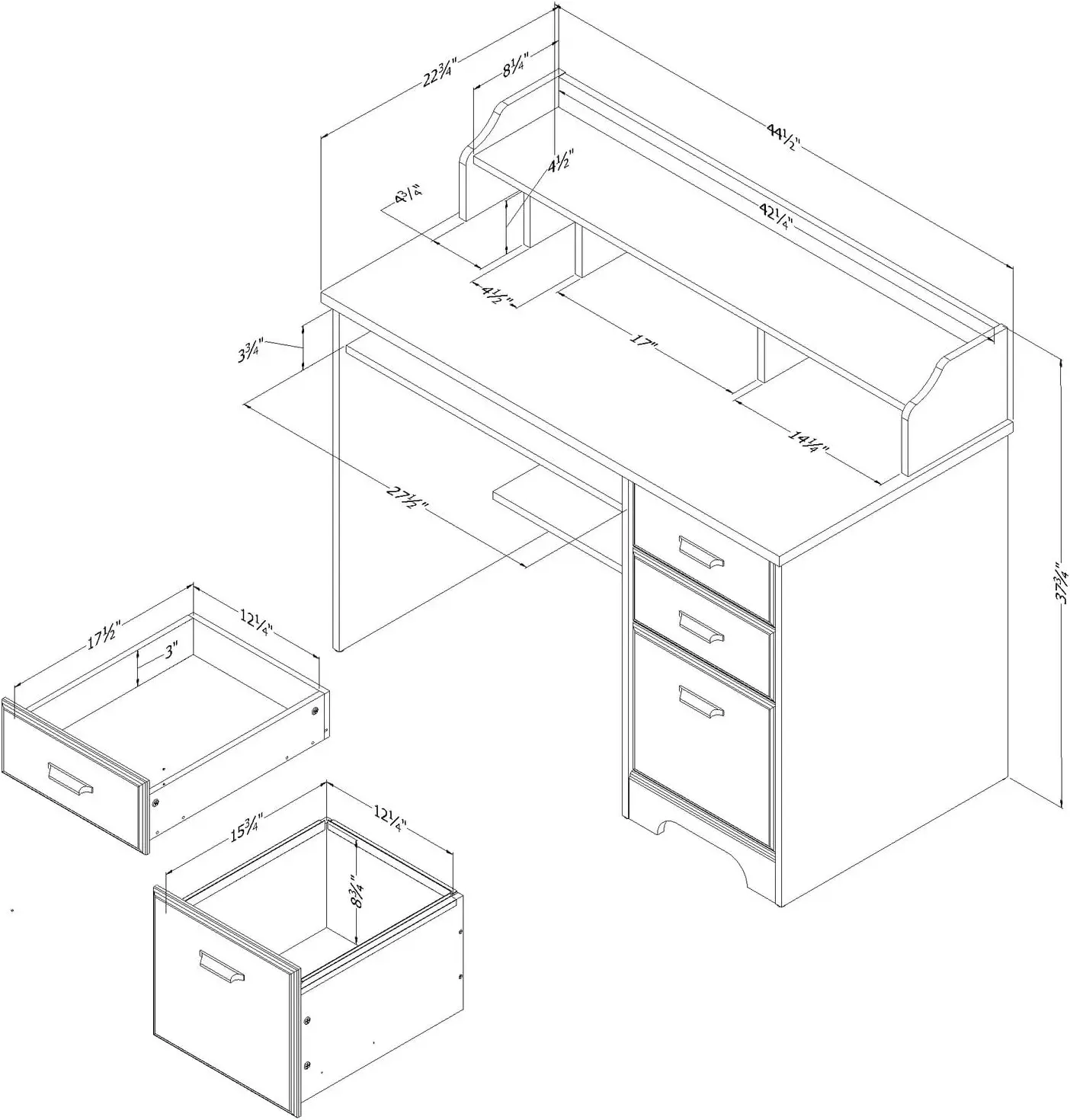 a Computer Desk with Hutch 3