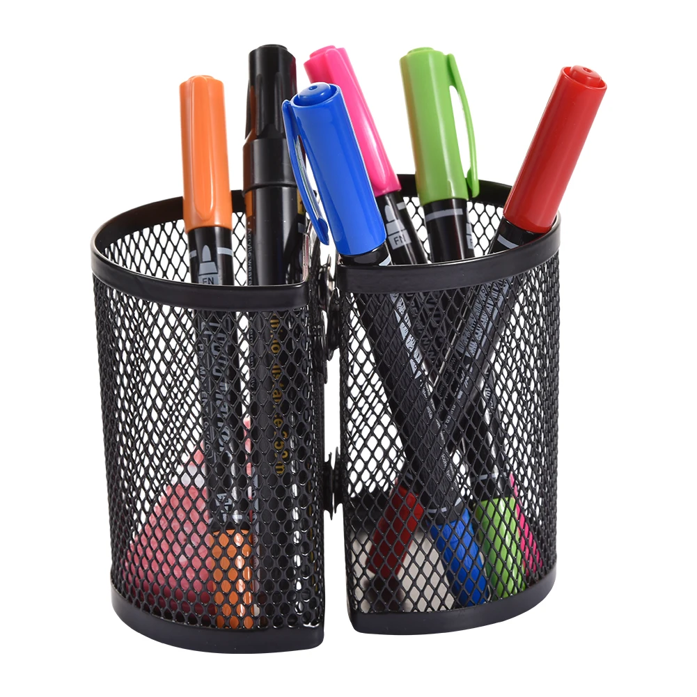 Metal Wire Mesh Magnetic Basket Pen Holder Storage Box Pen Pencil Organizer For Whiteboard Refrigerator Locker Accessories