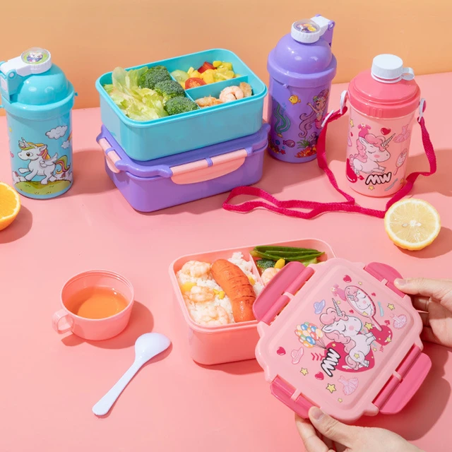 AOHEA Bento Lunch Box for Kids: Mermaid Bento Boxes 4 Compartment Toddler  Bento Containers for Daycare or School - AliExpress