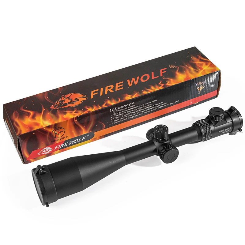 Fire Wolf 10-40X56 AOE Hunting Scopes Side Wheel Parallax Adjustment Optics Riflescope Red Green Dot Sight For Scopes rifle scope