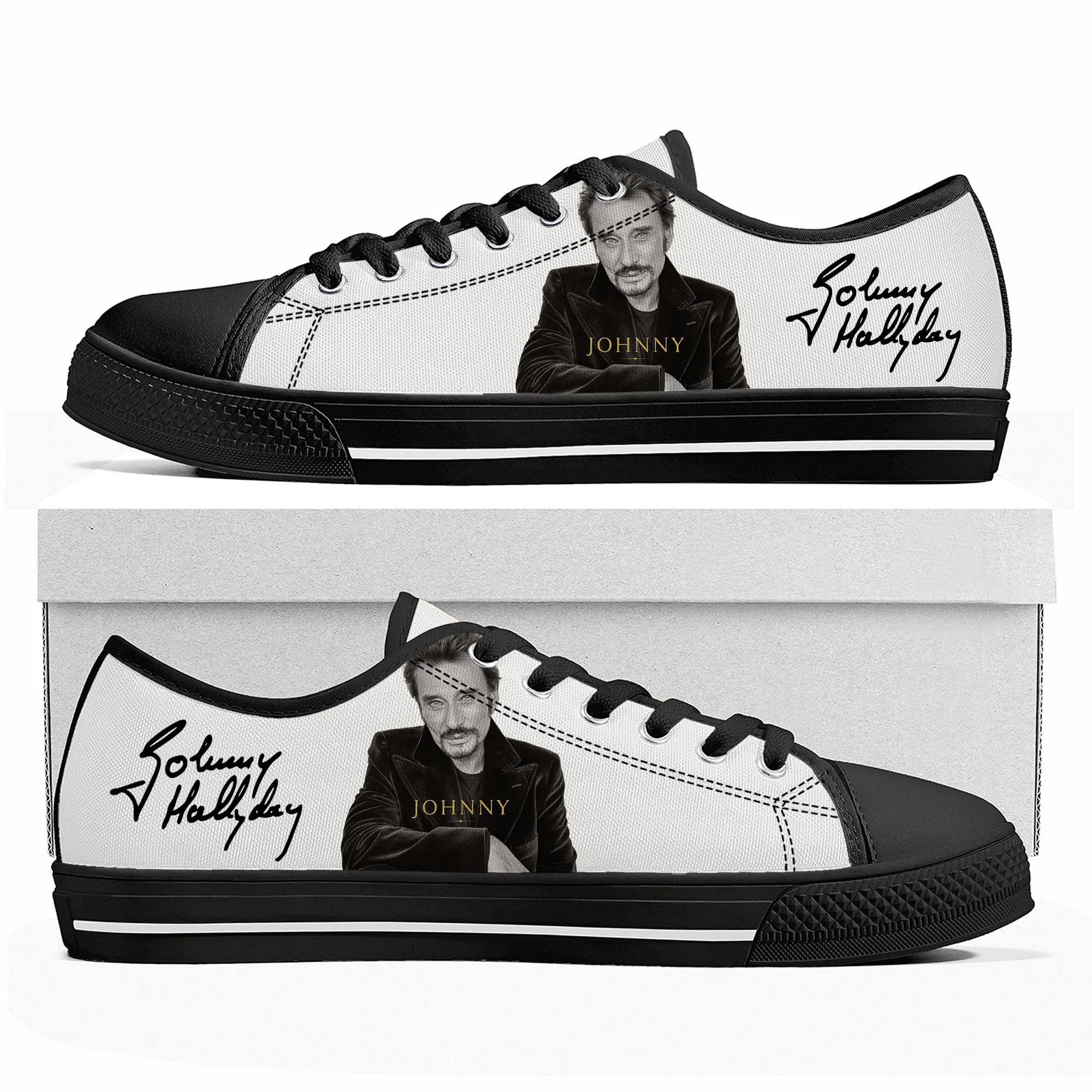 Johnny Hallyday Rock Singer Low Top High Quality Sneakers Mens Women Teenager Canvas Sneaker Casual Couple Shoes Custom Shoe 3