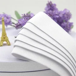 Flat Elastic Stretch Belt for Sewing and DIY Garment Accessories (WHITE)
